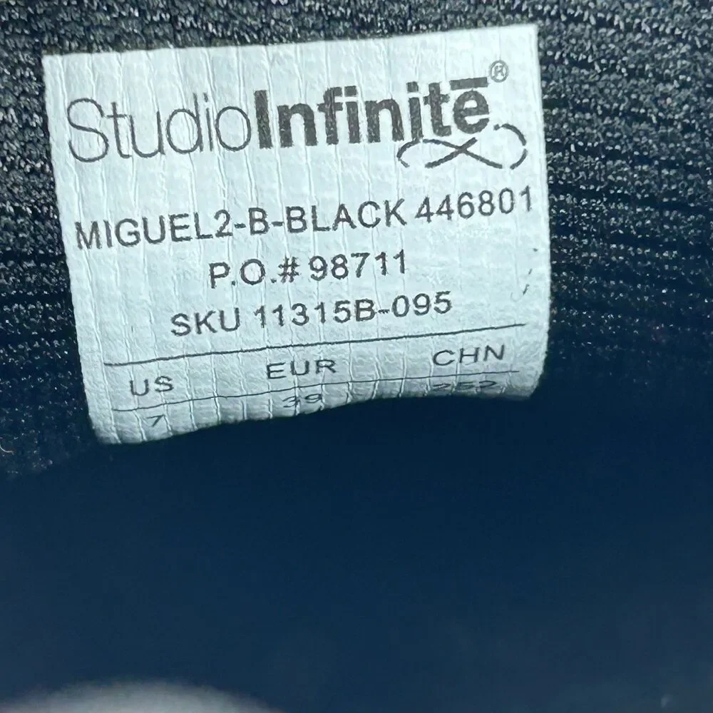 Studio Infinite Shoes Men's 7 Miguel II Black Low Top Oxford Casual Cushioned